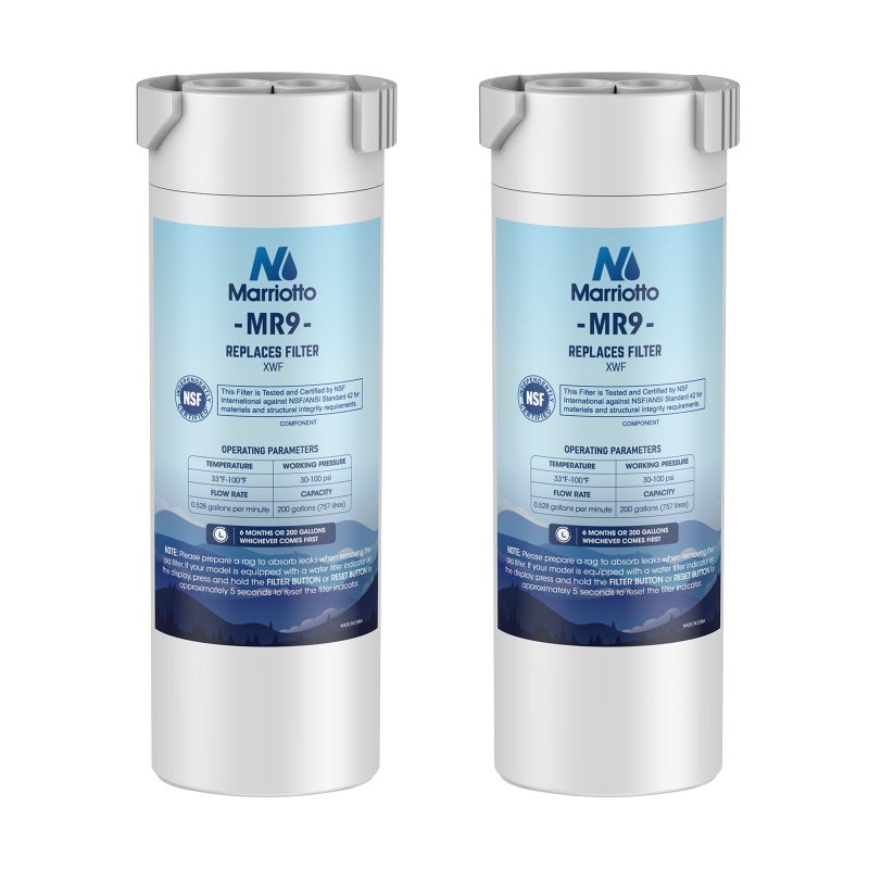 MARRIOTTO XWF Water Filter, Replacement for GE Refrigerator, Compatible With French-Door Models, 2 Pack (Not XWFE) - Image 1